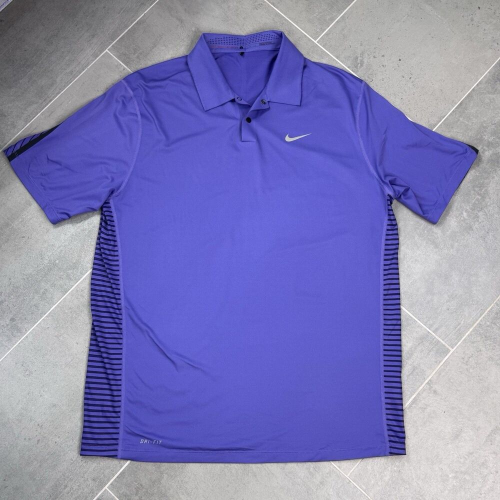 Nike Tiger Woods TW VL Max Polo Shirt Mens Large Golf Vented Performance
